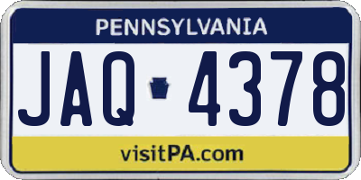 PA license plate JAQ4378