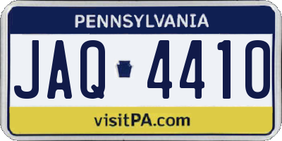 PA license plate JAQ4410