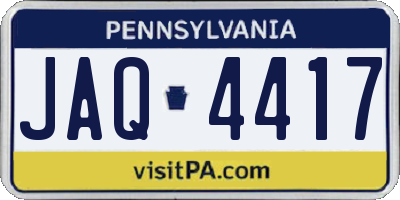 PA license plate JAQ4417