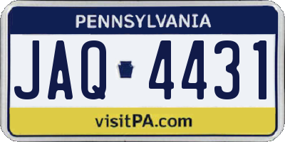 PA license plate JAQ4431