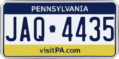 PA license plate JAQ4435