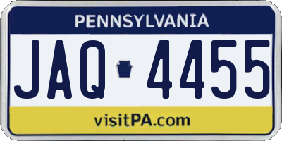 PA license plate JAQ4455