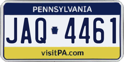 PA license plate JAQ4461