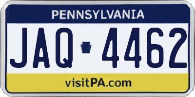 PA license plate JAQ4462