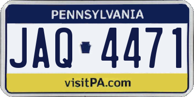 PA license plate JAQ4471