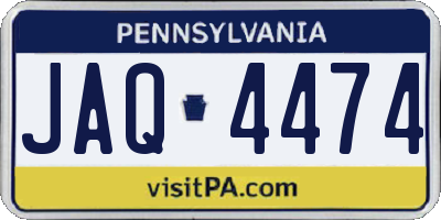 PA license plate JAQ4474