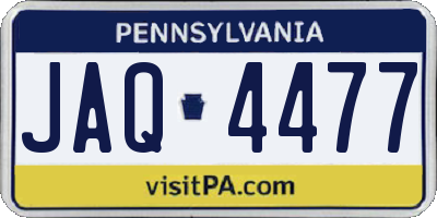 PA license plate JAQ4477