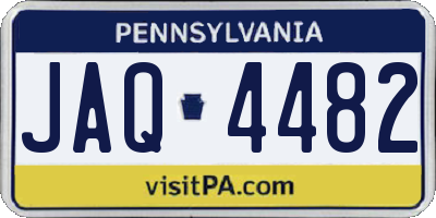 PA license plate JAQ4482
