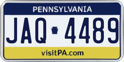 PA license plate JAQ4489