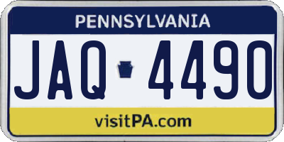 PA license plate JAQ4490