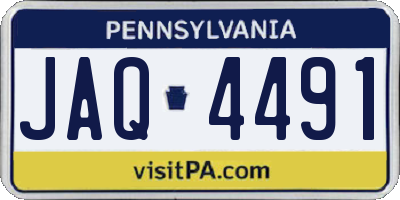 PA license plate JAQ4491