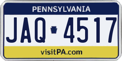 PA license plate JAQ4517