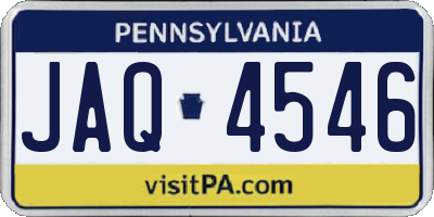 PA license plate JAQ4546