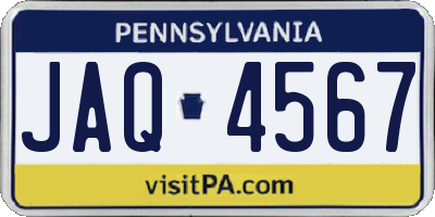 PA license plate JAQ4567