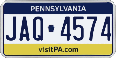 PA license plate JAQ4574