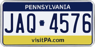 PA license plate JAQ4576