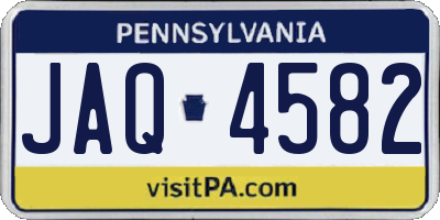 PA license plate JAQ4582