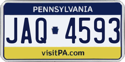 PA license plate JAQ4593