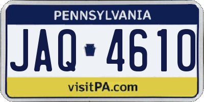 PA license plate JAQ4610