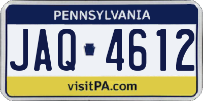 PA license plate JAQ4612