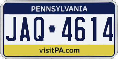 PA license plate JAQ4614