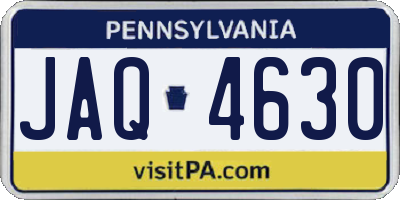 PA license plate JAQ4630