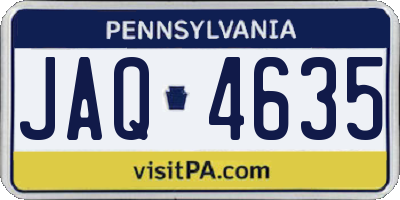 PA license plate JAQ4635