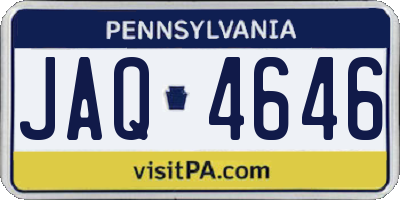 PA license plate JAQ4646