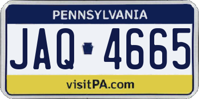 PA license plate JAQ4665