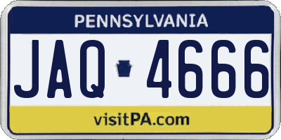 PA license plate JAQ4666