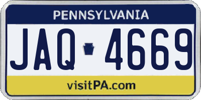 PA license plate JAQ4669