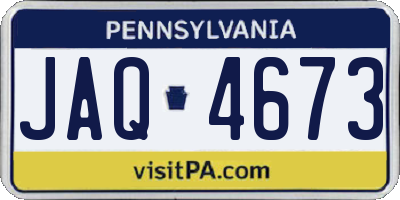 PA license plate JAQ4673