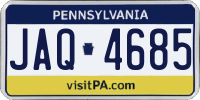 PA license plate JAQ4685