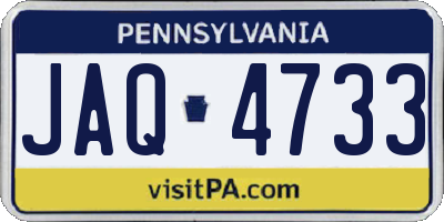 PA license plate JAQ4733