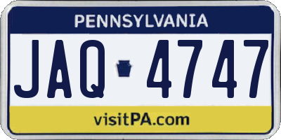 PA license plate JAQ4747