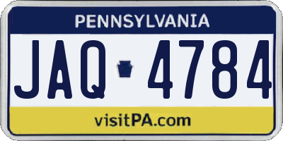PA license plate JAQ4784