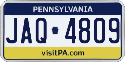 PA license plate JAQ4809