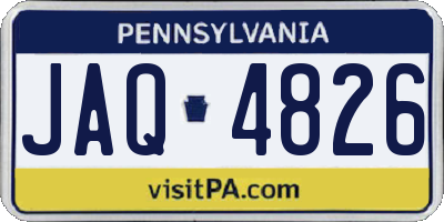PA license plate JAQ4826
