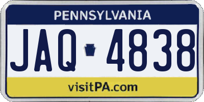 PA license plate JAQ4838