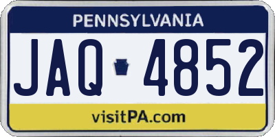PA license plate JAQ4852