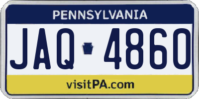PA license plate JAQ4860