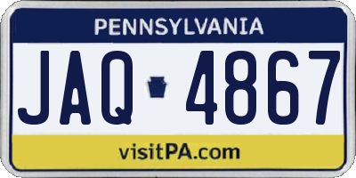 PA license plate JAQ4867