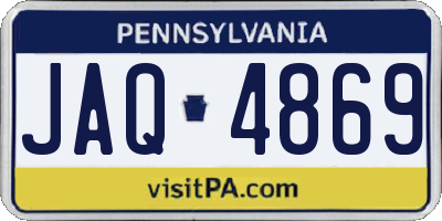 PA license plate JAQ4869