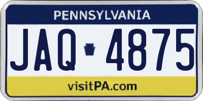PA license plate JAQ4875
