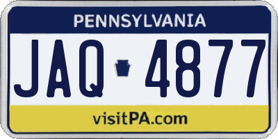 PA license plate JAQ4877