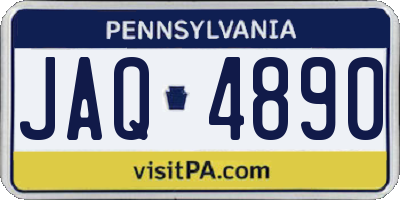 PA license plate JAQ4890