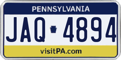 PA license plate JAQ4894