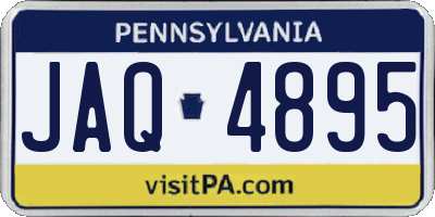 PA license plate JAQ4895