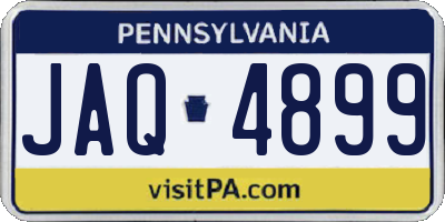 PA license plate JAQ4899