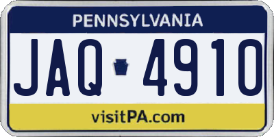 PA license plate JAQ4910